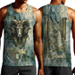 Khnum Ancient Egyptian Men Tank Top with Smoky Leaf, Ram Head Emblem, and Guardian of the Cataract - African Pride