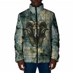 Khnum Ancient Egyptian Padded Jacket with Smoky Leaf, Ram Head Emblem, and Guardian of the Cataract - African Pride