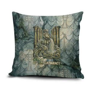 Khnum Ancient Egyptian Pillow Cover with Smoky Leaf, Ram Head Emblem, and Guardian of the Cataract - African Pride