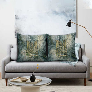 Khnum Ancient Egyptian Pillow Cover with Smoky Leaf, Ram Head Emblem, and Guardian of the Cataract - African Pride
