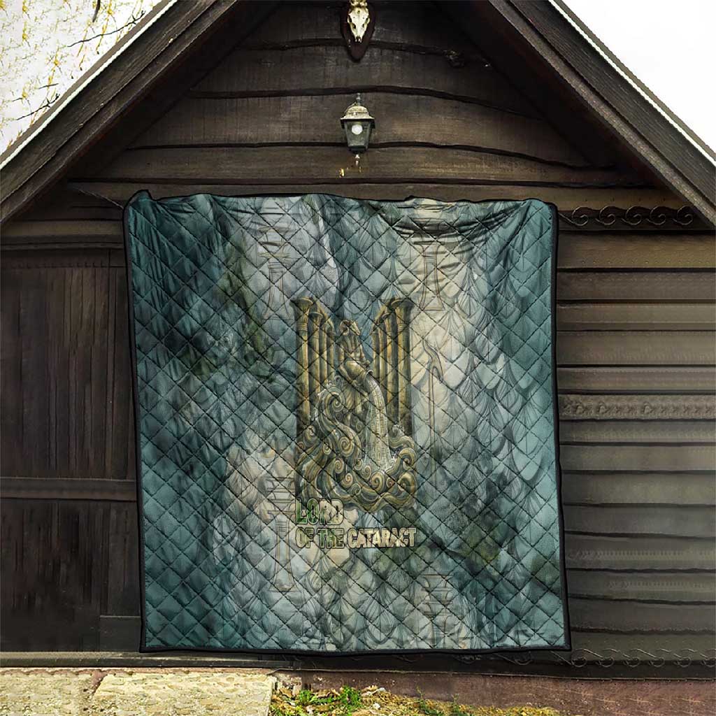 Khnum Ancient Egyptian Quilt with Smoky Leaf, Ram Head Emblem, and Guardian of the Cataract - African Pride