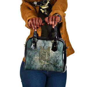 Khnum Ancient Egyptian Shoulder Handbag with Smoky Leaf, Ram Head Emblem, and Guardian of the Cataract - African Pride