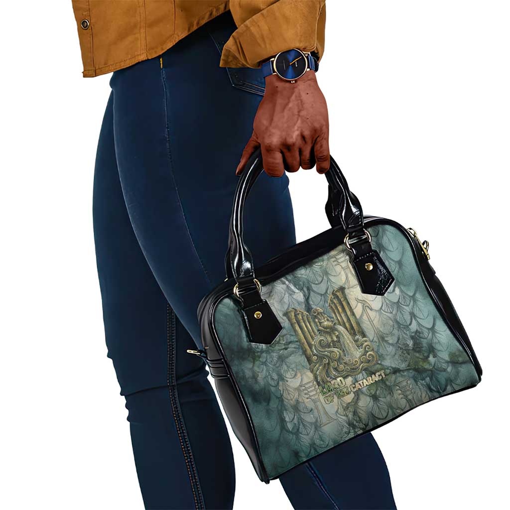 Khnum Ancient Egyptian Shoulder Handbag with Smoky Leaf, Ram Head Emblem, and Guardian of the Cataract - African Pride