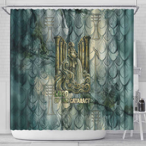 Khnum Ancient Egyptian Shower Curtain with Smoky Leaf, Ram Head Emblem, and Guardian of the Cataract - African Pride