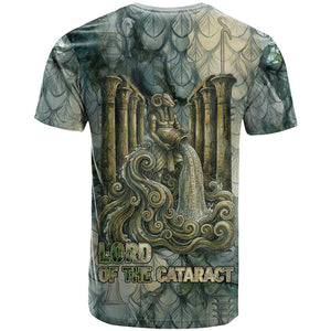 Khnum Ancient Egyptian T shirt with Smoky Leaf, Ram Head Emblem, and Guardian of the Cataract - African Pride