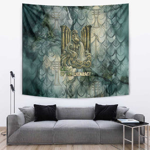 Khnum Ancient Egyptian Tapestry with Smoky Leaf, Ram Head Emblem, and Guardian of the Cataract - African Pride