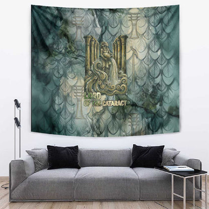 Khnum Ancient Egyptian Tapestry with Smoky Leaf, Ram Head Emblem, and Guardian of the Cataract - African Pride