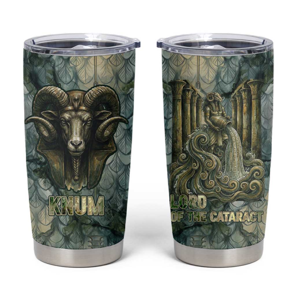 Khnum Ancient Egyptian Tumbler Cup with Smoky Leaf, Ram Head Emblem, and Guardian of the Cataract - African Pride