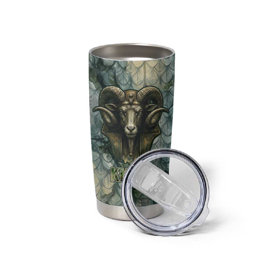 Khnum Ancient Egyptian Tumbler Cup with Smoky Leaf, Ram Head Emblem, and Guardian of the Cataract - African Pride