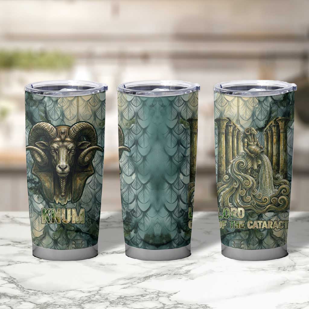 Khnum Ancient Egyptian Tumbler Cup with Smoky Leaf, Ram Head Emblem, and Guardian of the Cataract - African Pride