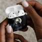Khonsu AirPods Case Ancient Egyptian Dark Feather Pattern, Moonlit Raven Symbol, and Eye Lotus - African Pride