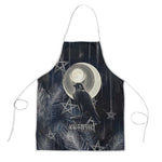 Khonsu Apron Ancient Egyptian Dark Feather Pattern, Moonlit Raven Symbol, and Eye Lotus - African Pride