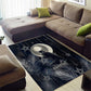 Khonsu Area Rug Ancient Egyptian Dark Feather Pattern, Moonlit Raven Symbol, and Eye Lotus - African Pride