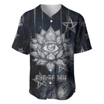 Khonsu Baseball Jersey Ancient Egyptian Dark Feather Pattern, Moonlit Raven Symbol, and Eye Lotus - African Pride