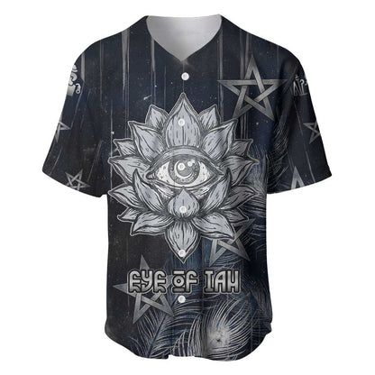 Khonsu Baseball Jersey Ancient Egyptian Dark Feather Pattern, Moonlit Raven Symbol, and Eye Lotus - African Pride