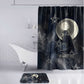 Khonsu Bathroom Set Ancient Egyptian Dark Feather Pattern, Moonlit Raven Symbol, and Eye Lotus - African Pride