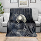 Khonsu Blanket Ancient Egyptian Dark Feather Pattern, Moonlit Raven Symbol, and Eye Lotus - African Pride