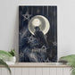 Khonsu Canvas Wall Art Ancient Egyptian Dark Feather Pattern, Moonlit Raven Symbol, and Eye Lotus - African Pride