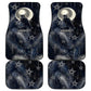 Khonsu Car Mats Ancient Egyptian Dark Feather Pattern, Moonlit Raven Symbol, and Eye Lotus - African Pride