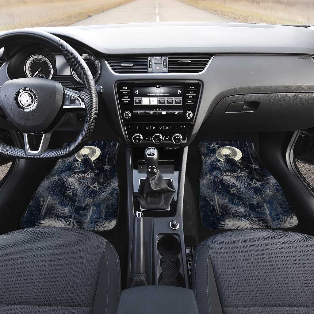Khonsu Car Mats Ancient Egyptian Dark Feather Pattern, Moonlit Raven Symbol, and Eye Lotus - African Pride
