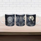 Khonsu Ceramic Mug Ancient Egyptian Dark Feather Pattern, Moonlit Raven Symbol, and Eye Lotus - African Pride