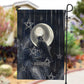 Khonsu Garden Flag Ancient Egyptian Dark Feather Pattern, Moonlit Raven Symbol, and Eye Lotus - African Pride