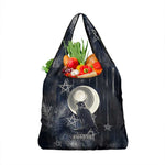 Khonsu Grocery Bag Ancient Egyptian Dark Feather Pattern, Moonlit Raven Symbol, and Eye Lotus - African Pride