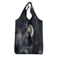 Khonsu Grocery Bag Ancient Egyptian Dark Feather Pattern, Moonlit Raven Symbol, and Eye Lotus - African Pride