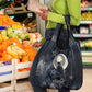 Khonsu Grocery Bag Ancient Egyptian Dark Feather Pattern, Moonlit Raven Symbol, and Eye Lotus - African Pride