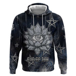 Khonsu Hoodie Ancient Egyptian Dark Feather Pattern, Moonlit Raven Symbol, and Eye Lotus - African Pride
