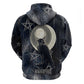 Khonsu Hoodie Ancient Egyptian Dark Feather Pattern, Moonlit Raven Symbol, and Eye Lotus - African Pride
