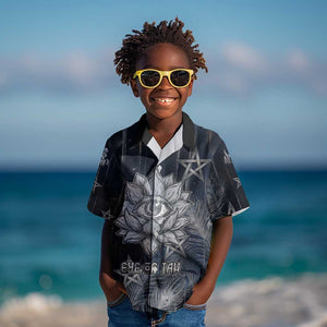 Khonsu Kid Hawaiian Shirt Ancient Egyptian Dark Feather Pattern, Moonlit Raven Symbol, and Eye Lotus - African Pride