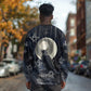 Khonsu Long Sleeve Shirt Ancient Egyptian Dark Feather Pattern, Moonlit Raven Symbol, and Eye Lotus - African Pride