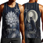 Khonsu Men Tank Top Ancient Egyptian Dark Feather Pattern, Moonlit Raven Symbol, and Eye Lotus - African Pride