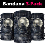 Khonsu Neck Gaiter Ancient Egyptian Dark Feather Pattern, Moonlit Raven Symbol, and Eye Lotus - African Pride