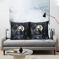 Khonsu Pillow Cover Ancient Egyptian Dark Feather Pattern, Moonlit Raven Symbol, and Eye Lotus - African Pride