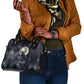 Khonsu Shoulder Handbag Ancient Egyptian Dark Feather Pattern, Moonlit Raven Symbol, and Eye Lotus - African Pride