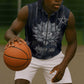 Khonsu Sleeveless Zip Hoodie Ancient Egyptian Dark Feather Pattern, Moonlit Raven Symbol, and Eye Lotus - African Pride