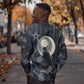 Khonsu Sweatshirt Ancient Egyptian Dark Feather Pattern, Moonlit Raven Symbol, and Eye Lotus - African Pride