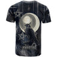 Khonsu T shirt Ancient Egyptian Dark Feather Pattern, Moonlit Raven Symbol, and Eye Lotus - African Pride