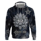 Khonsu Zip Hoodie Ancient Egyptian Dark Feather Pattern, Moonlit Raven Symbol, and Eye Lotus - African Pride