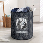 Khonsu Ancient Egyptian Laundry Basket with Dark Celtic Knot Pattern, Baboon Guardian Symbol, and Moon Healer Motif - African Pride