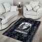 Khonsu Ancient Egyptian Area Rug with Dark Celtic Knot Pattern, Baboon Guardian Symbol, and Moon Healer Motif - African Pride