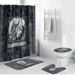 Khonsu Ancient Egyptian Bathroom Set with Dark Celtic Knot Pattern, Baboon Guardian Symbol, and Moon Healer Motif - African Pride