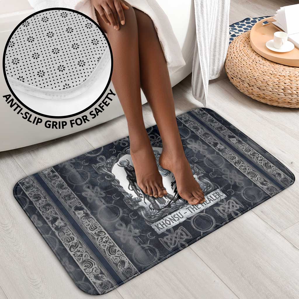 Khonsu Ancient Egyptian Bathroom Set with Dark Celtic Knot Pattern, Baboon Guardian Symbol, and Moon Healer Motif - African Pride