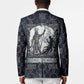 Khonsu Ancient Egyptian Blazer with Dark Celtic Knot Pattern, Baboon Guardian Symbol, and Moon Healer Motif - African Pride