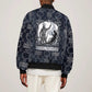 Khonsu Ancient Egyptian Bomber Jacket with Dark Celtic Knot Pattern, Baboon Guardian Symbol, and Moon Healer Motif - African Pride