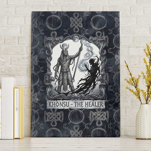 Khonsu Ancient Egyptian Canvas Wall Art with Dark Celtic Knot Pattern, Baboon Guardian Symbol, and Moon Healer Motif - African Pride