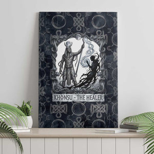 Khonsu Ancient Egyptian Canvas Wall Art with Dark Celtic Knot Pattern, Baboon Guardian Symbol, and Moon Healer Motif - African Pride