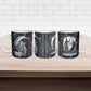 Khonsu Ancient Egyptian Ceramic Mug with Dark Celtic Knot Pattern, Baboon Guardian Symbol, and Moon Healer Motif - African Pride